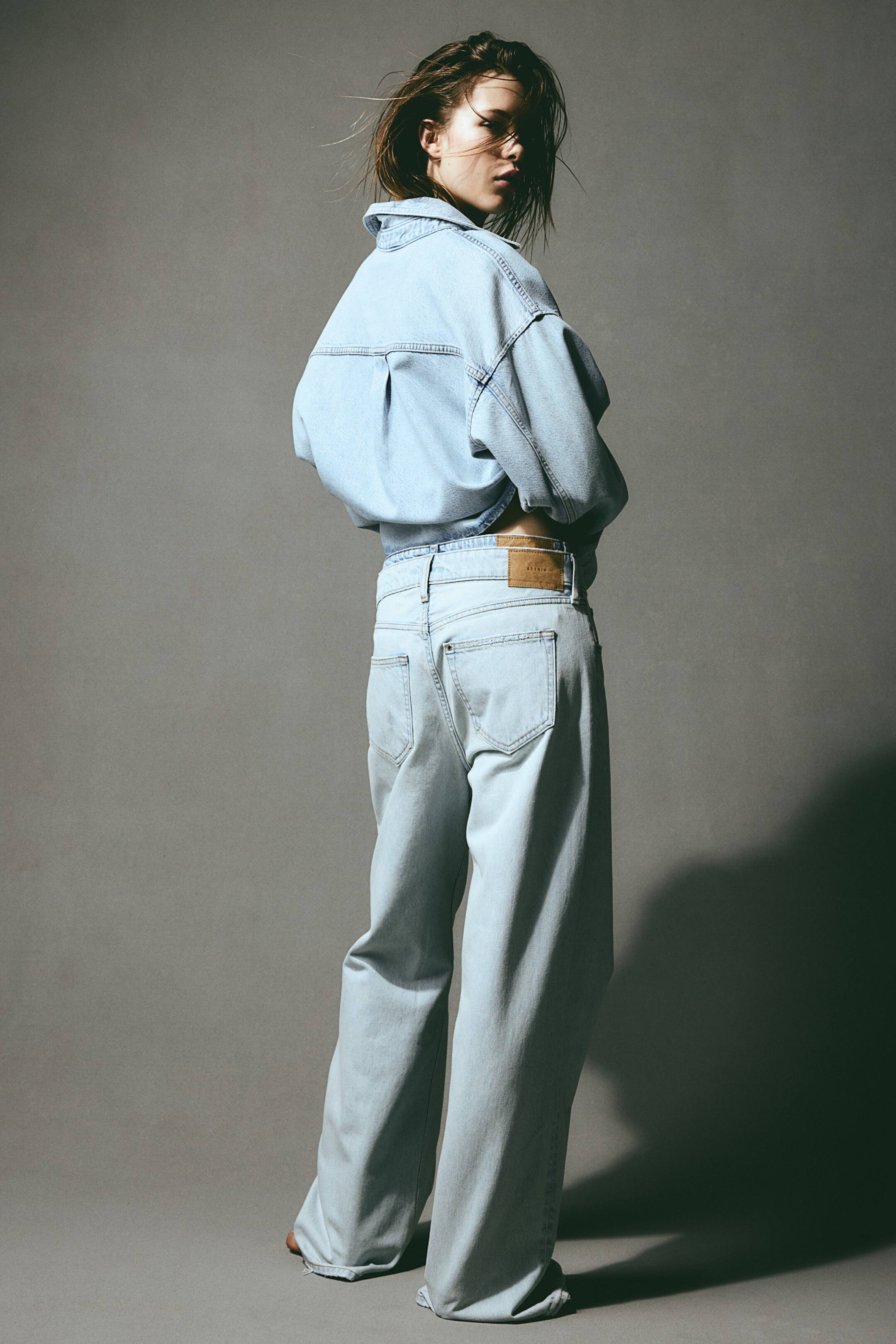Baggy Wide Low Jeans - Low waist - Long - Light denim blue - Ladies | H&M US | H&M (US + CA)