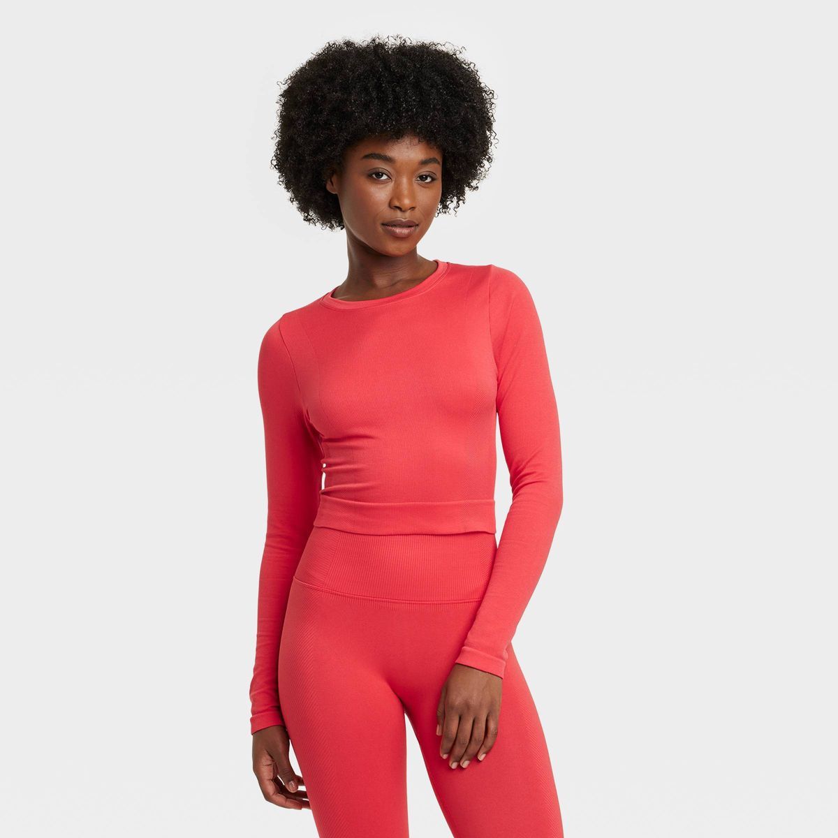Women's Seamless Long Sleeve Crop Top - All in Motion™ | Target