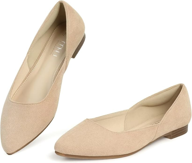 MUSSHOE Flats Shoes Women Pointed Toe Flats for Women Elegant Women's Flats | Amazon (US)