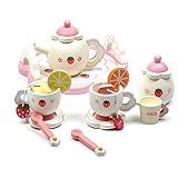 Wooden Tea Set - Kids Serve Tea Set Play Toy Cup Teapot Tray Bowl Dollhouse Accessories With Storage | Amazon (US)