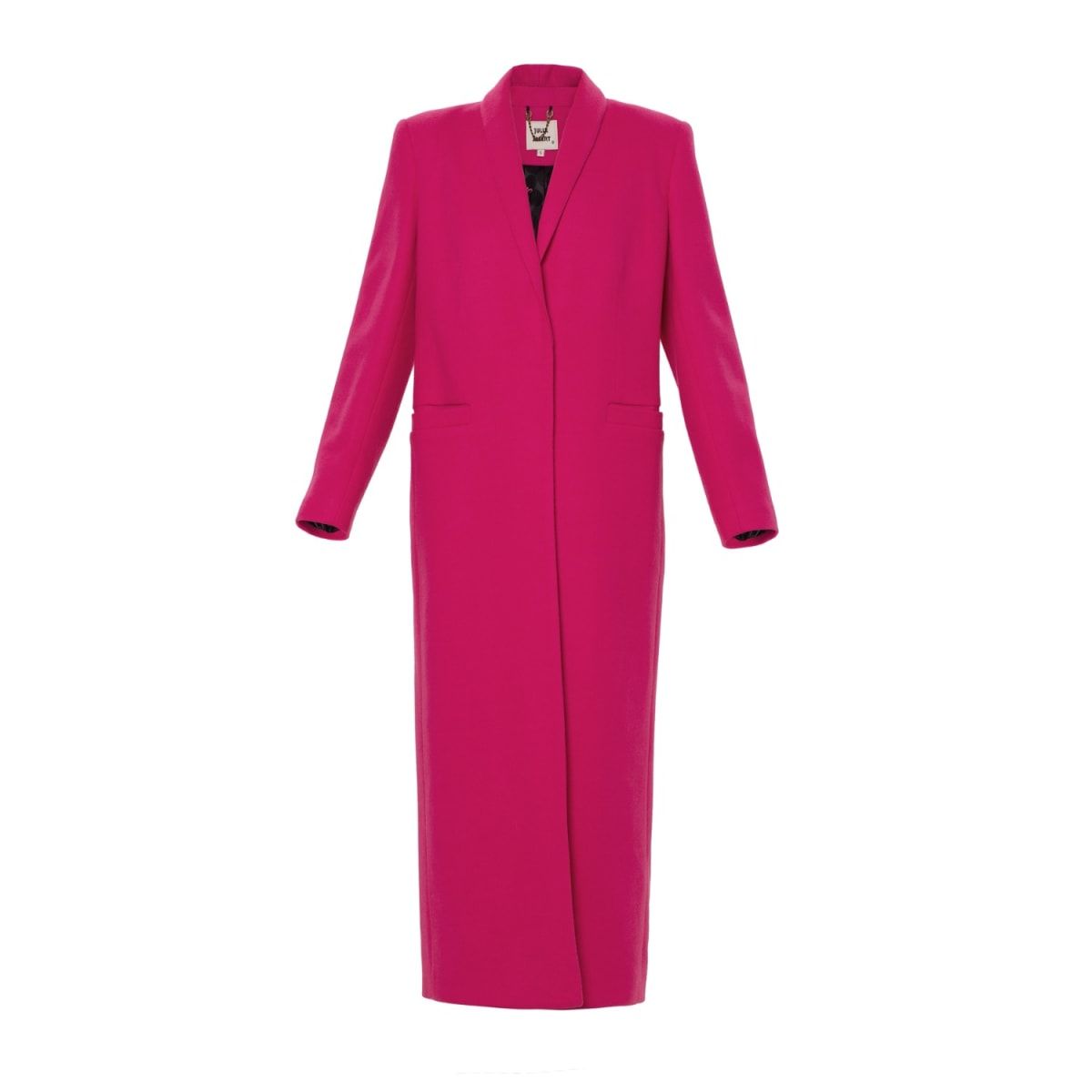 Fashion Single-Breasted Maxi Coat - Pink | Wolf & Badger (US)