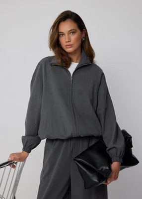 FUNNEL NECK BOMBER - SLATE | WAT The Brand
