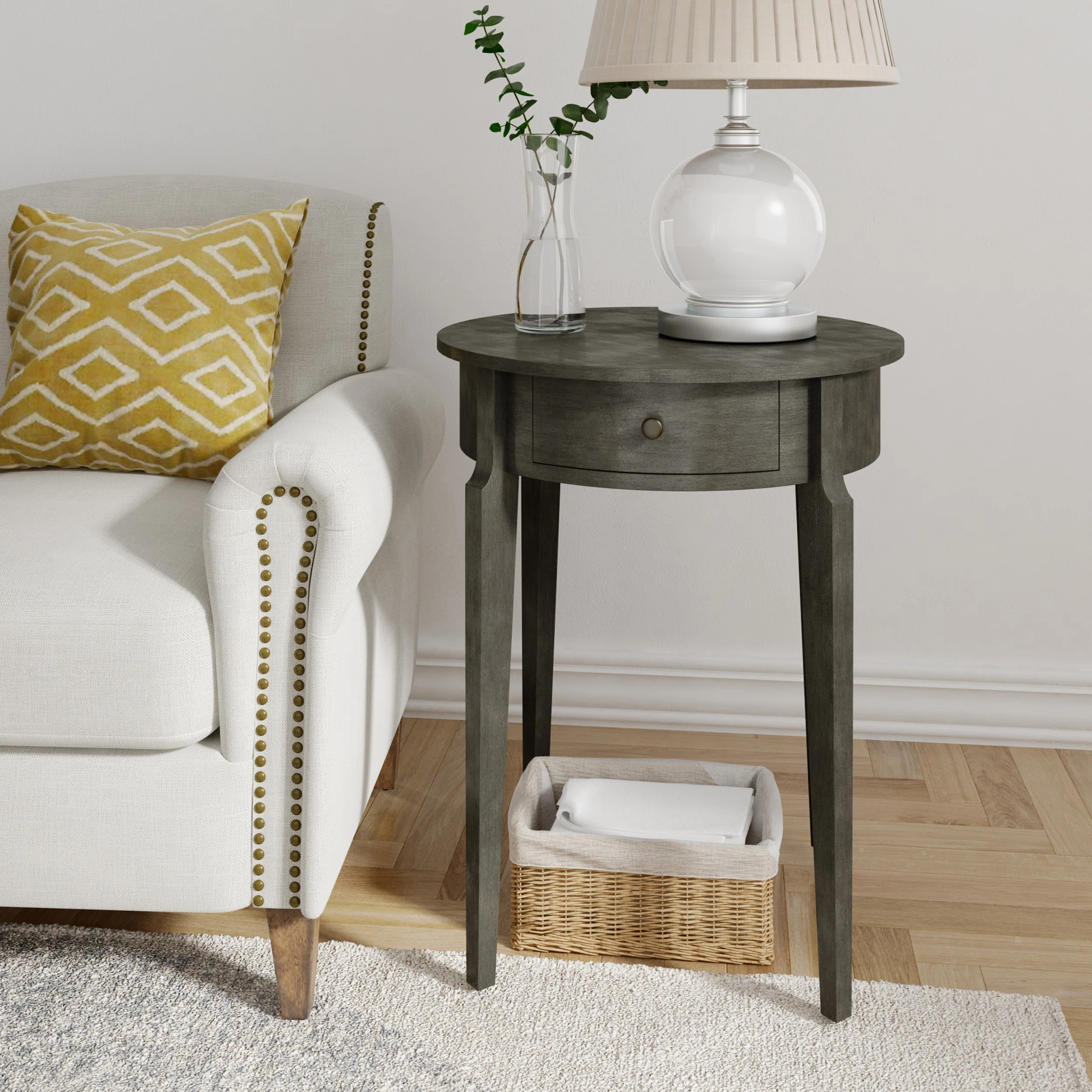 Finch Thaddeus Thaddeus Round Side Table & Reviews | Wayfair | Wayfair North America