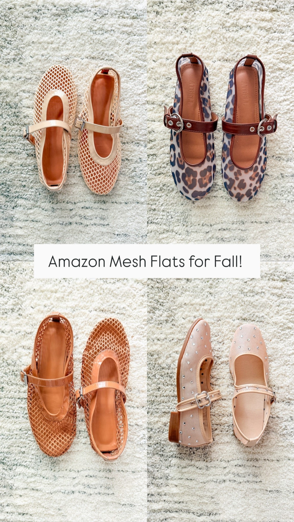 Four pairs of mesh flats from Amazon that I love and live in! So comfy and super affordable! 
