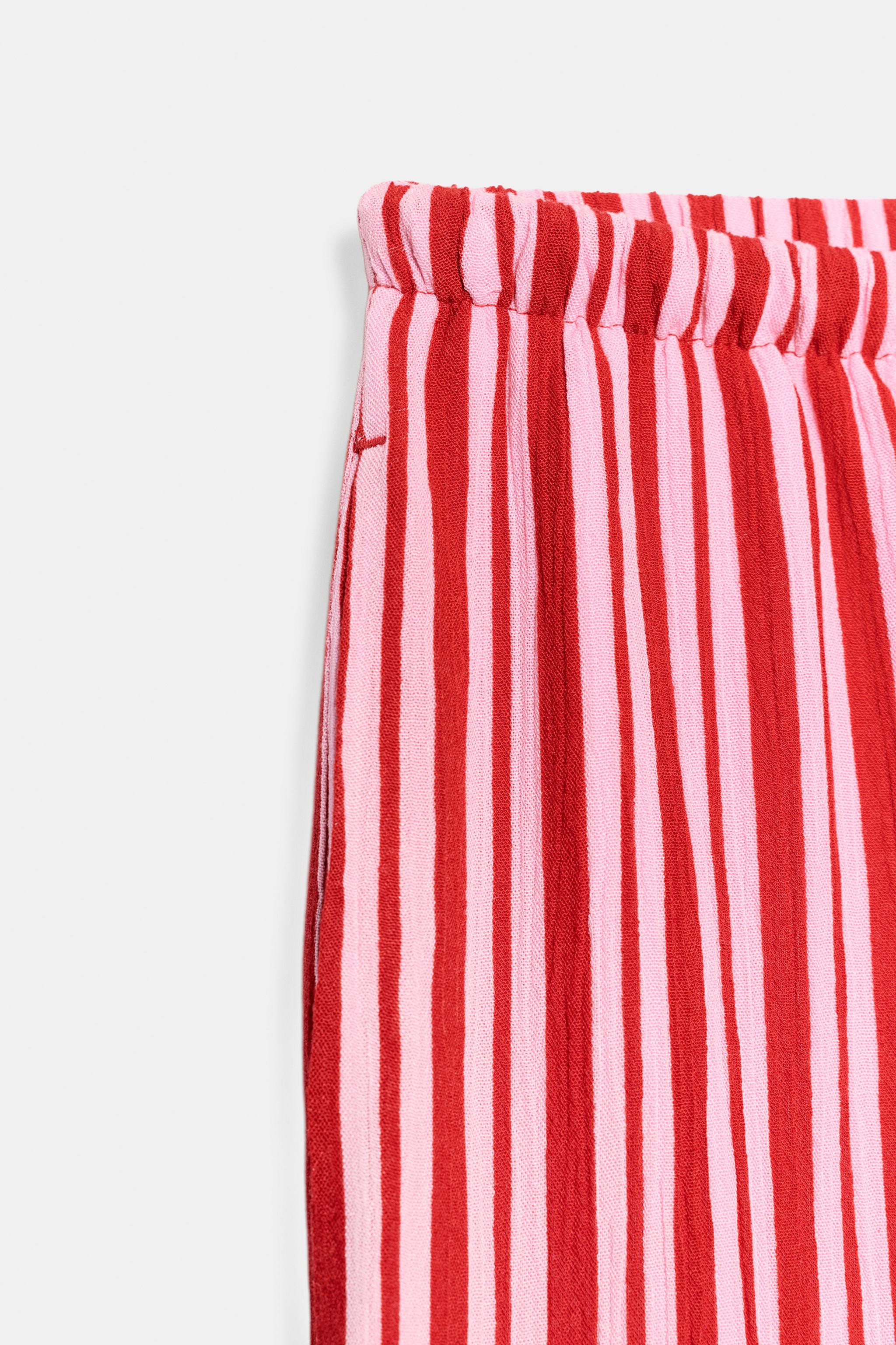 STRIPED WIDE LEG PANTS | Zara US