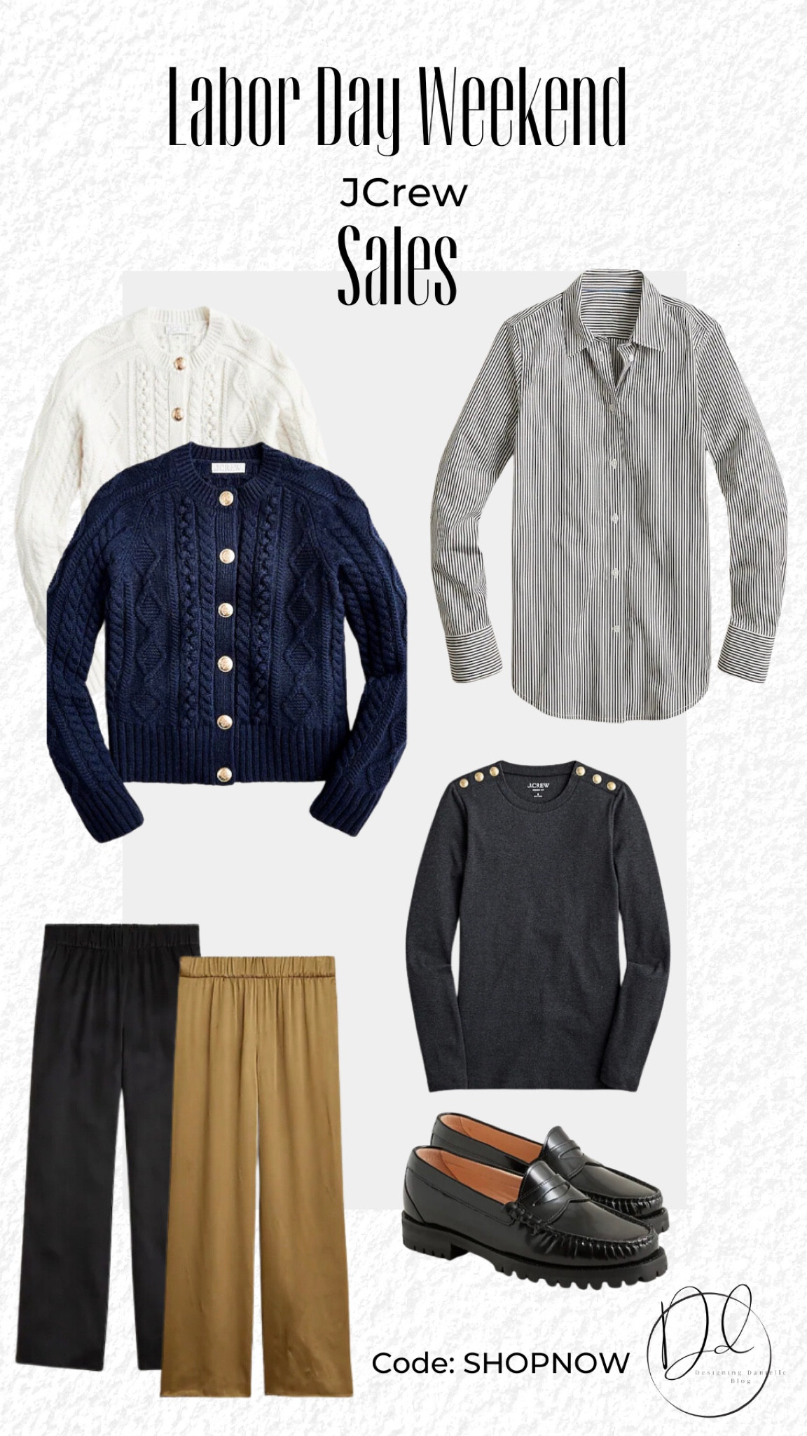 JCrew Labor Day Weekend Sales. Satin wide leg pants, gold button cardigan, sweater, loafers, button up 

#LTKSeasonal #LTKshoecrush #LTKstyletip