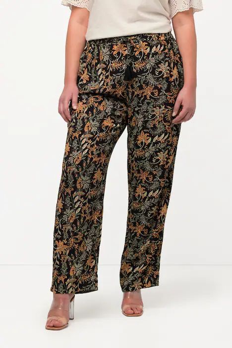 Tropical Leaf  Print Rose Fit  Pants | Comfort Pants | Pants | Ulla Popken