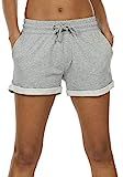 icyzone Workout Lounge Shorts for Women - Athletic Running Jogging Cotton Sweat Shorts (Athletic Gre | Amazon (US)