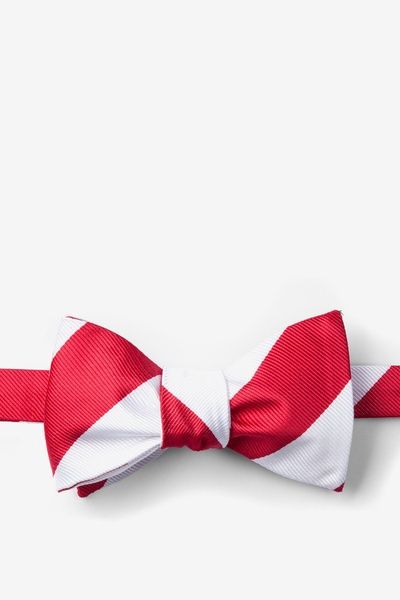 Red & White Striped Self-Tie Bow Tie | Casual Bow Ties | Ties.com | Ties.com