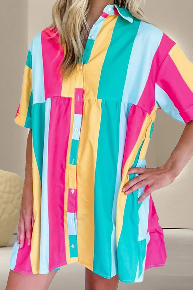 Color Block Half Sleeve Mini Dress | Charming Charlie