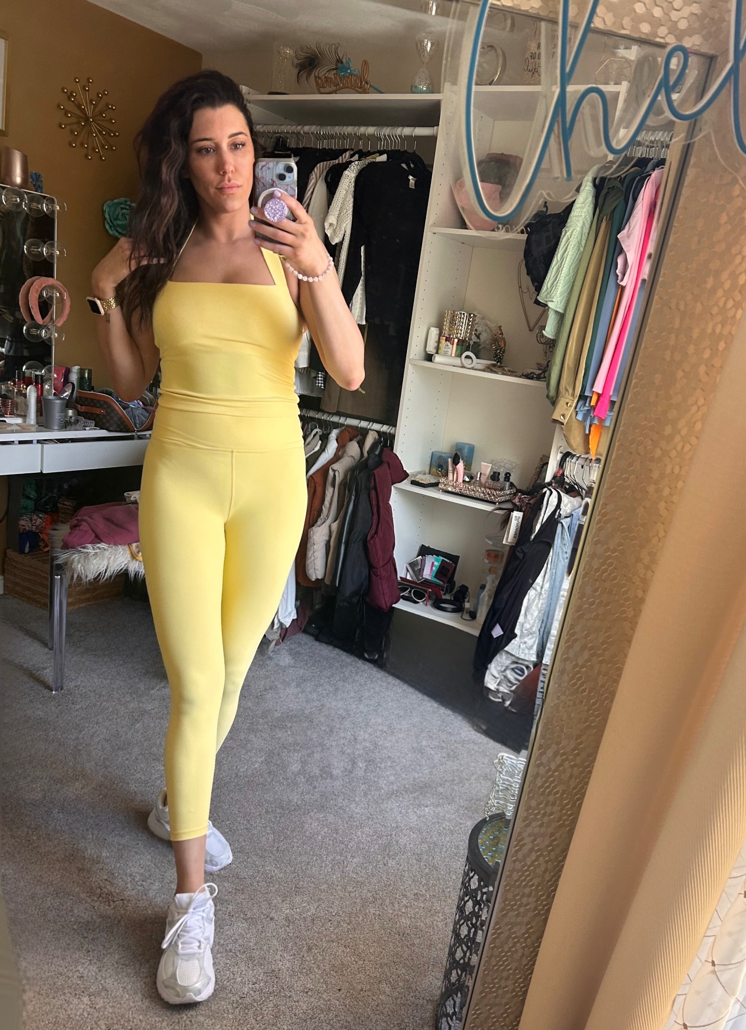 Keeping it bright and simple today. ☀️
This halter neck detail is such a fun twist on a classic sports bra/tank. Pairing it with my go-to chunky white sneakers for that "gym-to-errands" transition.

#LTKdayinmylife #LTKActive #LTKgrwm