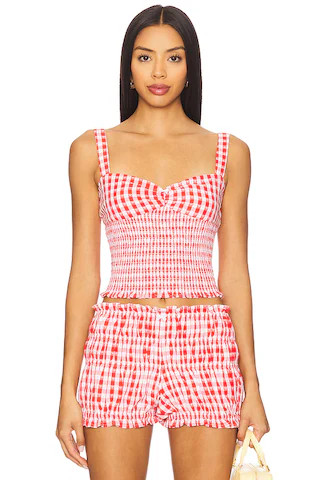 MAJORELLE Roxy Top in Red & White Check from Revolve.com | Revolve Clothing (Global)