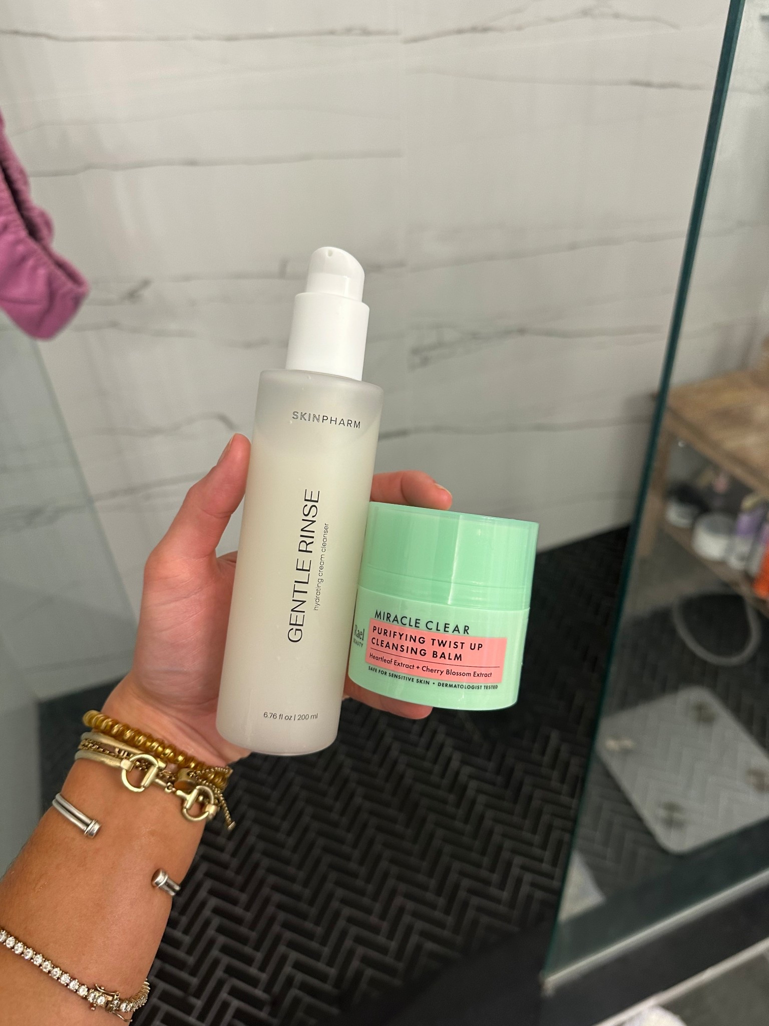 One of my new favorite skincare combos for taking off my makeup is @rael cleansing balm and @skinpharm gentle rinse. Melt away makeup, sunscreen, and excess oil, without the mess, with the Miracle Clear Twist-Up Purifying Cleansing Balm. This oil-based balm glides smoothly across skin, gently dissolving impurities while leaving skin feeling soft, balanced, and hydrated. Infused with Tamanu and Jojoba Oils to cleanse without clogging pores, Rice Bran to soften, Heartleaf Extract to calm, and Cherry Blossom Extract to support a radiant-looking complexion. Dermatologist tested.

#LTKselfcare #LTKBeauty #LTKgrwm