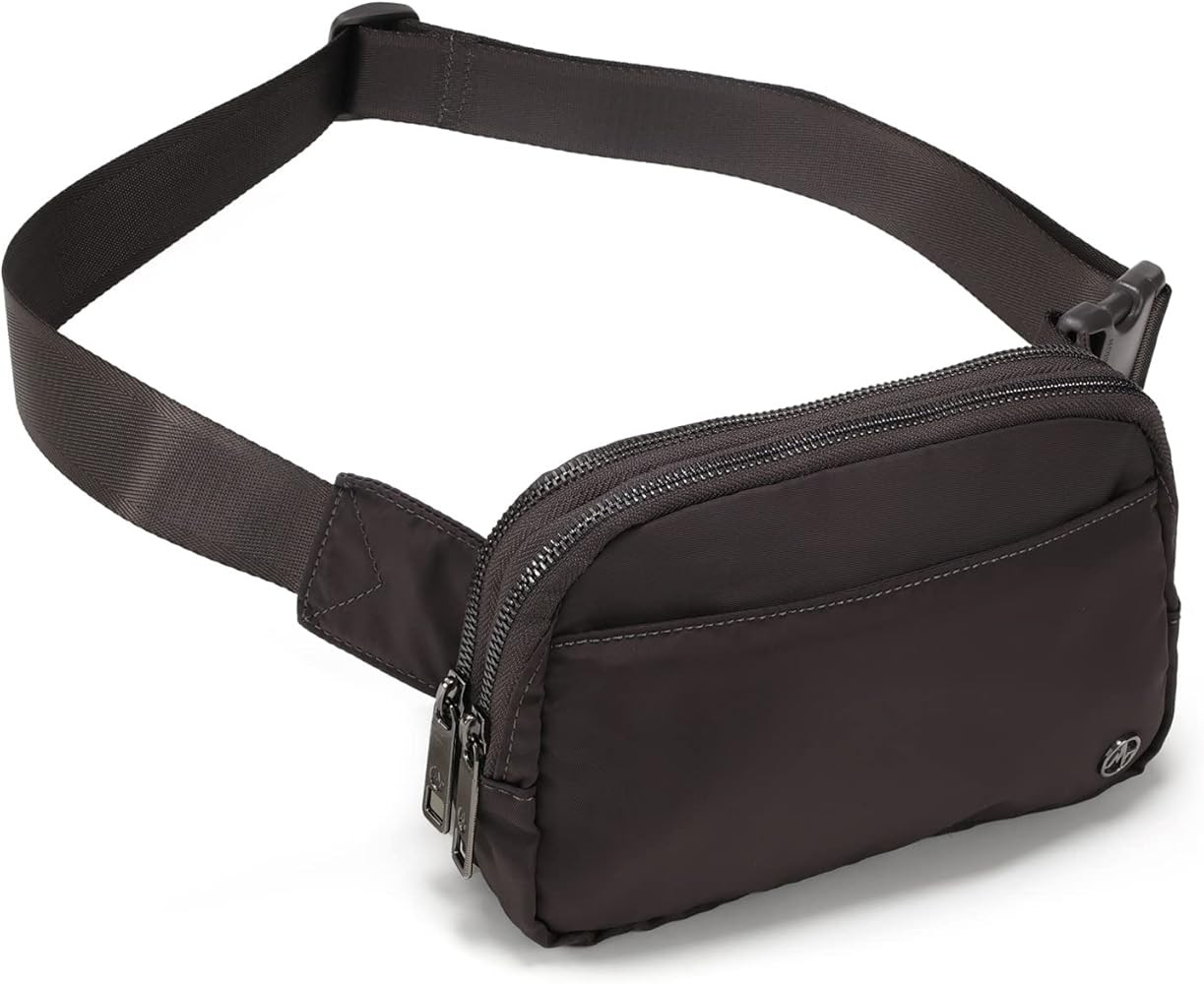 Pander Everywhere Belt Bag for Women, 5 Zipper Pockets Nylon Crossbody Fanny Pack Purse (Dim Grey... | Amazon (US)