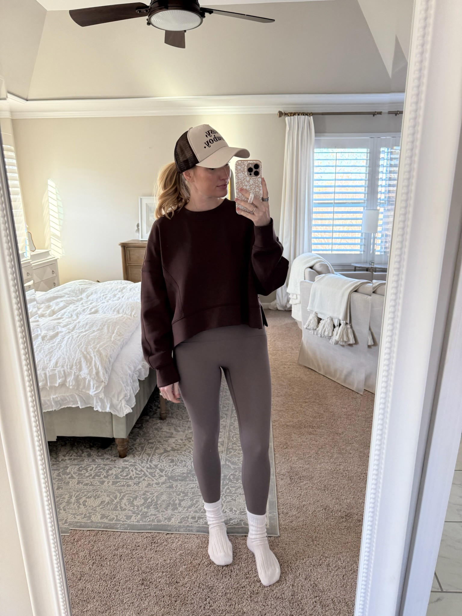 I’ll be living in this comfy look all winter! This color sweatshirt is sold out at Abercrombie, but they have a pretty oatmeal color. Athleisure // loungewear // activewear // Abercrombie active // Spanx leggings // comfortable outfits // casual outfits // everyday outfits 

#LTKActive #LTKSeasonal #LTKStyleTip