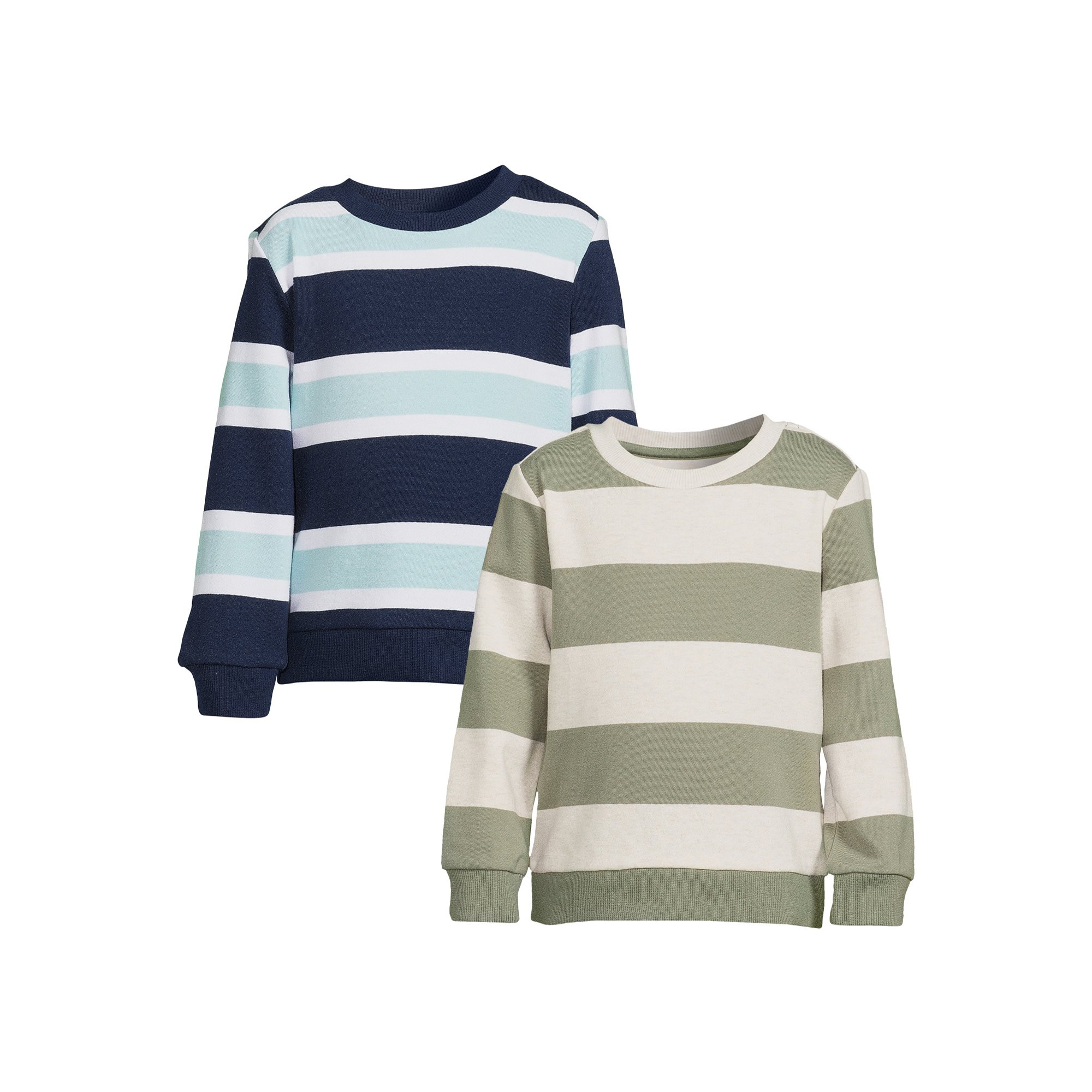 Wonder Nation Toddler Boy Striped Pullover Sweatshirt, 2-Pack, Sizes 12M-5T | Walmart (US)