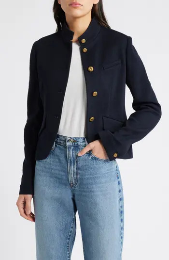 rag & bone Slade Virgin Wool Blend Piqué Crop Blazer | Nordstrom | Nordstrom