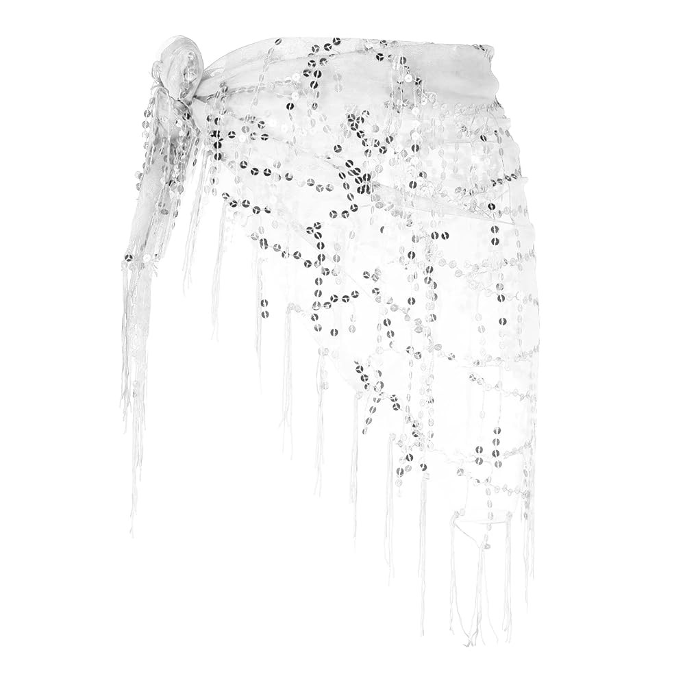 sourcing map Women's Belly Dance Hip Scarf with Sequins Triangle Wrap Skirts Waist Chain for Musi... | Amazon (UK)