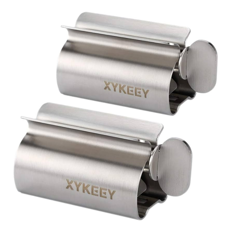XYKEEY Set of 2 Toothpaste Squeezer Rollers, Metal Toothpaste Tube Wringer Seat Holder Stand (Sta... | Amazon (US)