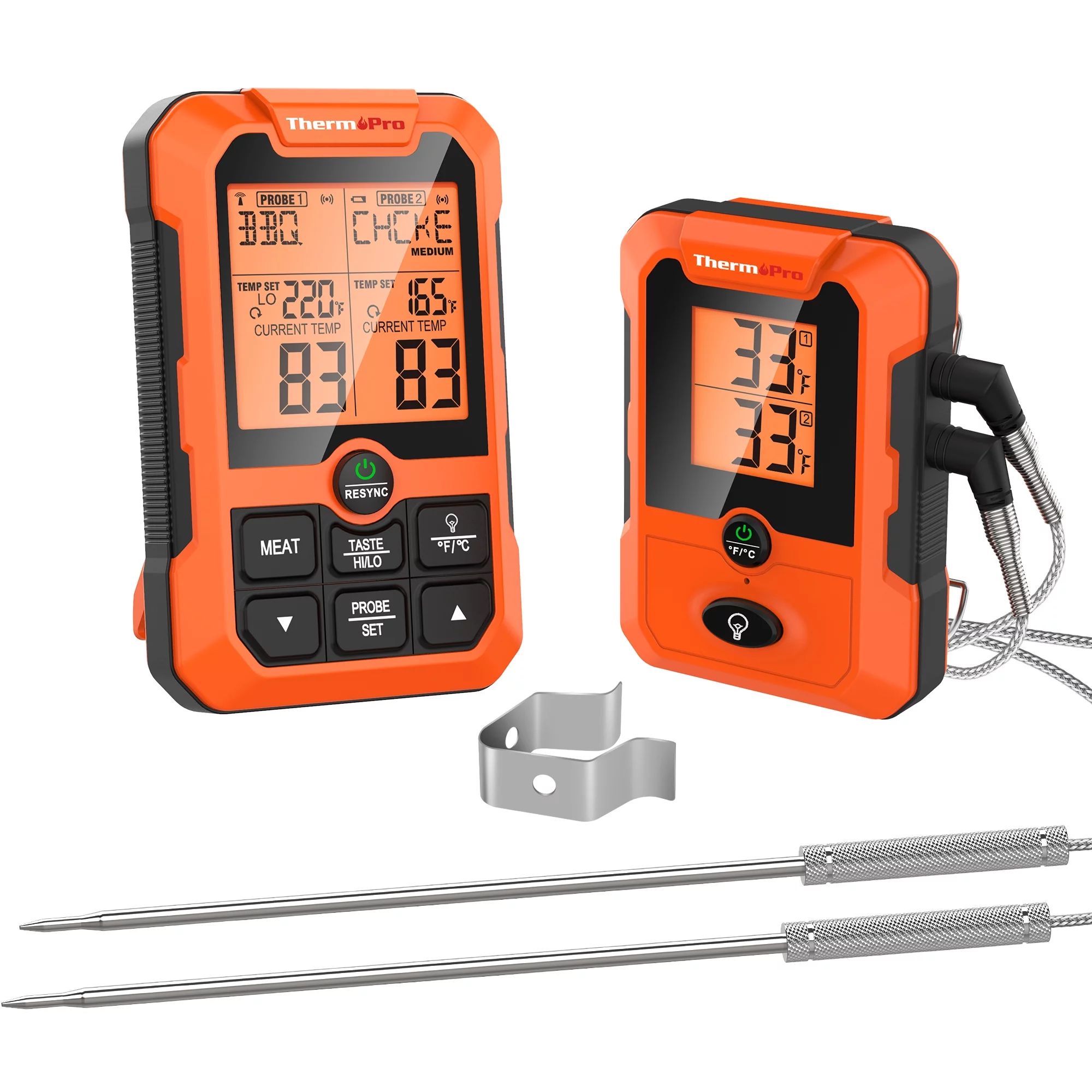 ThermoPro TP810W Wireless Meat Thermometer of 500FT, Dual Probe Meat Thermometer for Smoker Oven,... | Walmart (US)
