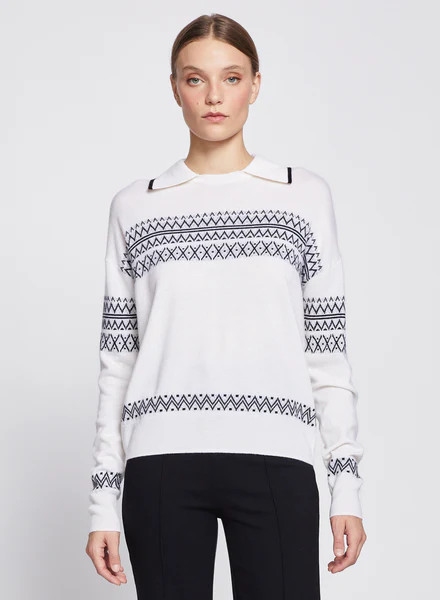 Faire Isle Collar Sweater in Cream | Stateside
