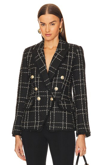 Kenzie Blazer in Black & Gold | Revolve Clothing (Global)