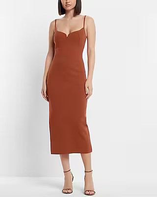 V-Wire Sleeveless Midi Sweater Dress | Express