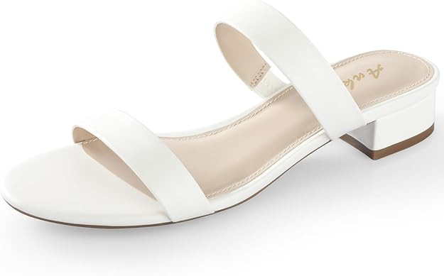 Ankis Women Black White Nude Clear Heels Sandals - 1 Inch Heels for Women Low Chunky Block Heels ... | Amazon (US)