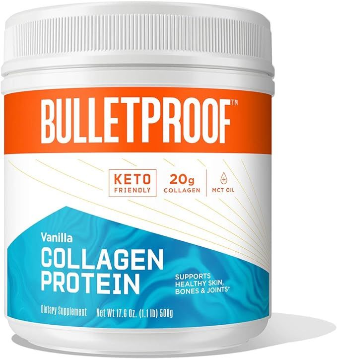 Bulletproof Vanilla Collagen Protein Powder with MCT Oil, 17.6 Ounces, Grass-Fed Collagen Peptide... | Amazon (US)