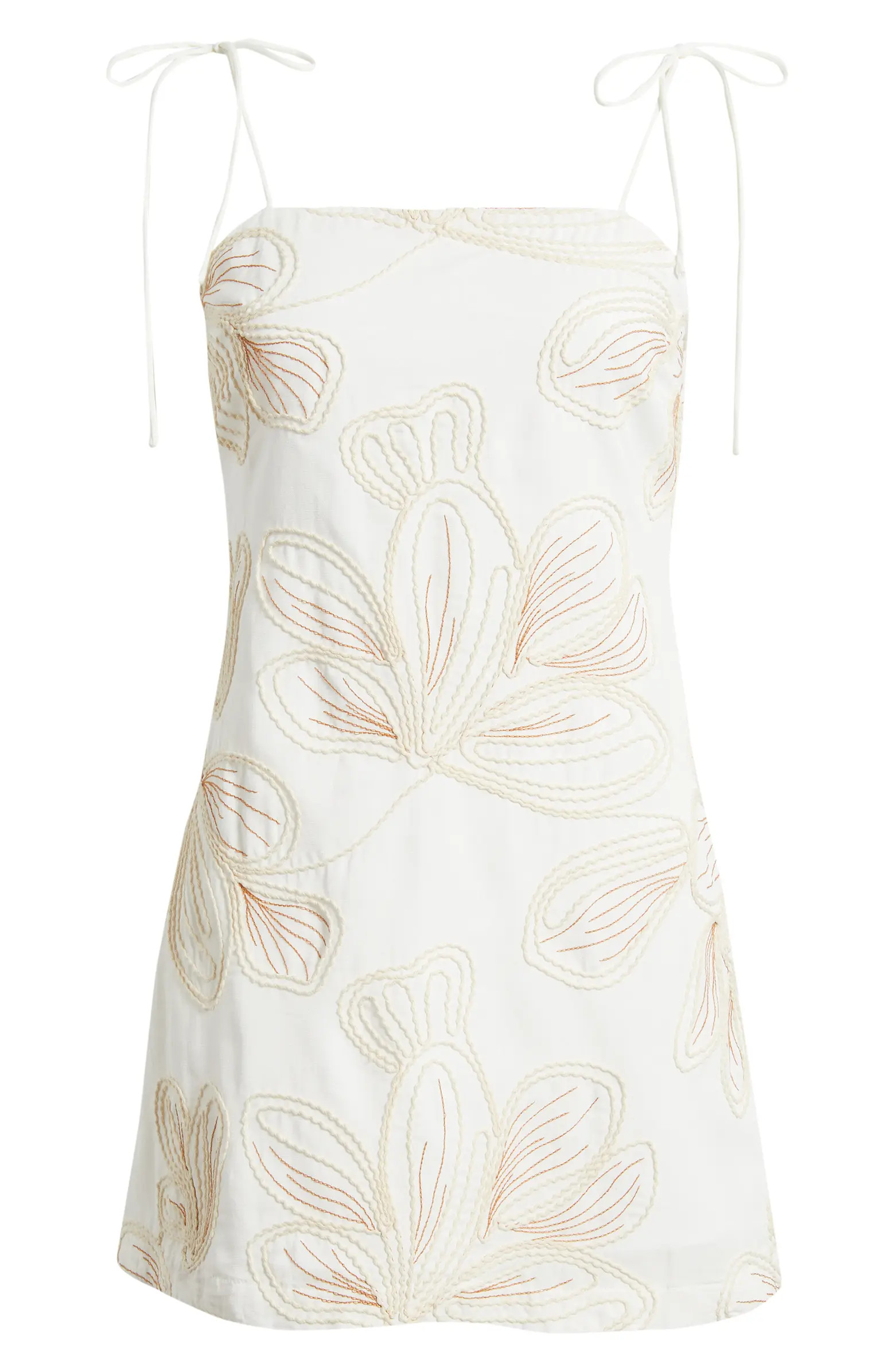 Embroidered Tie Strap Mini Sundress | Nordstrom