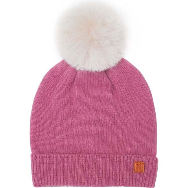 Northern Classics | Kids Knit Winter Hat w/ Faux Fur Pom, (Rose Pink, Size 3-9Y) | Maisonette | Maisonette