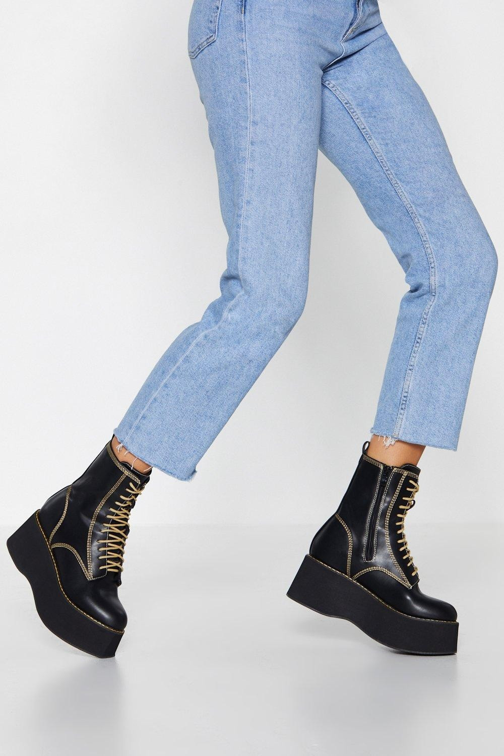 High Voltage Lace-Up Platform Boots | NastyGal (US & CA)