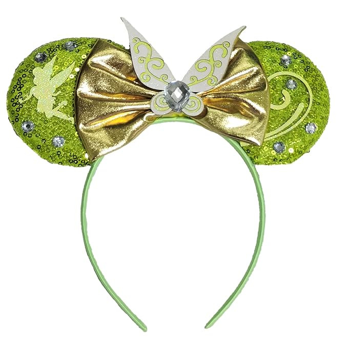 Bow Ear Headbands for Women, Sequin Tinker Bell Mouse Ear Headbands for Adult | Amazon (US)