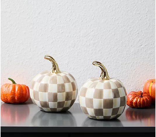 MacKenzie- Childs Set of 2 Mini Pumpkins - QVC.com | QVC