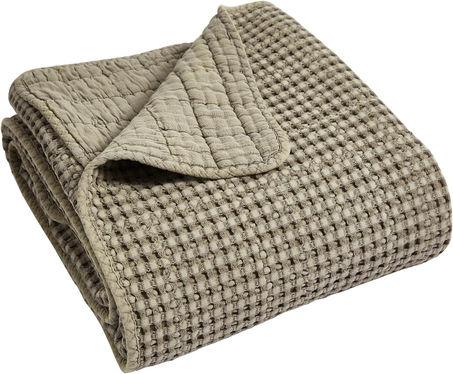 Levtex Home - Mills Waffle - Throw - Taupe Cotton Waffle - Throw Size 50 x 60in. | Amazon (US)