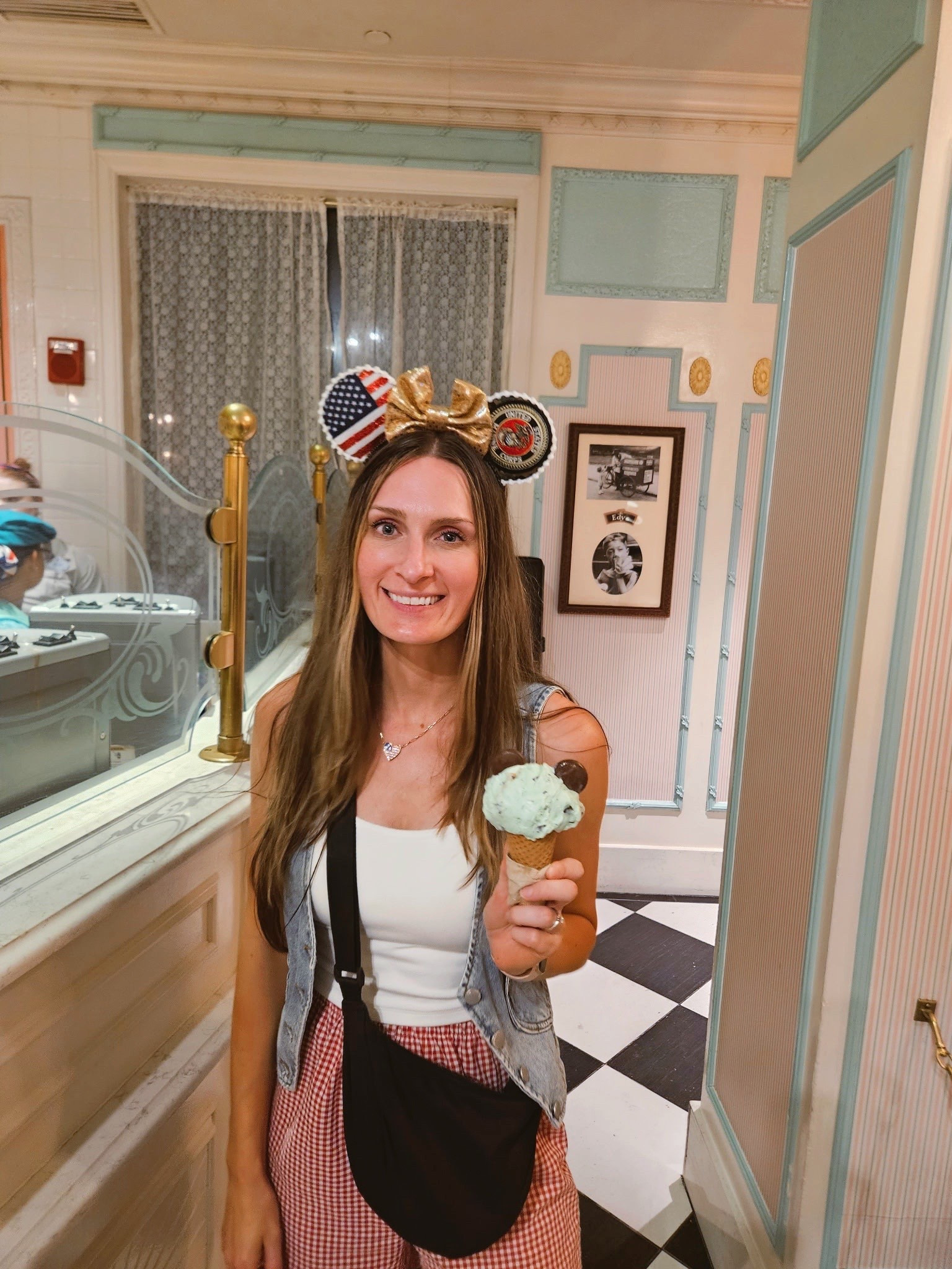 Disney outfit idea! Gingham ruffle shorts. Military Minnie Mouse ears 

#LTKTravel #LTKFindsUnder50