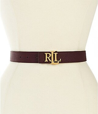 Lauren Ralph Lauren 1 Logo Reversible Pebbled Leather Belt - L | Dillard's