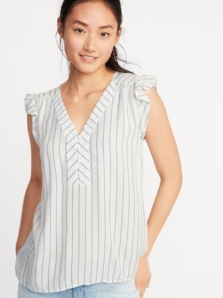 Striped Ruffle-Trim Blouse for Women | Old Navy US