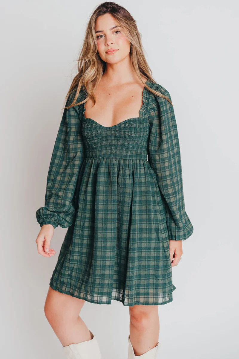 Holly Babydoll Dress in Pine (Bump Friendly) | Worth Collective