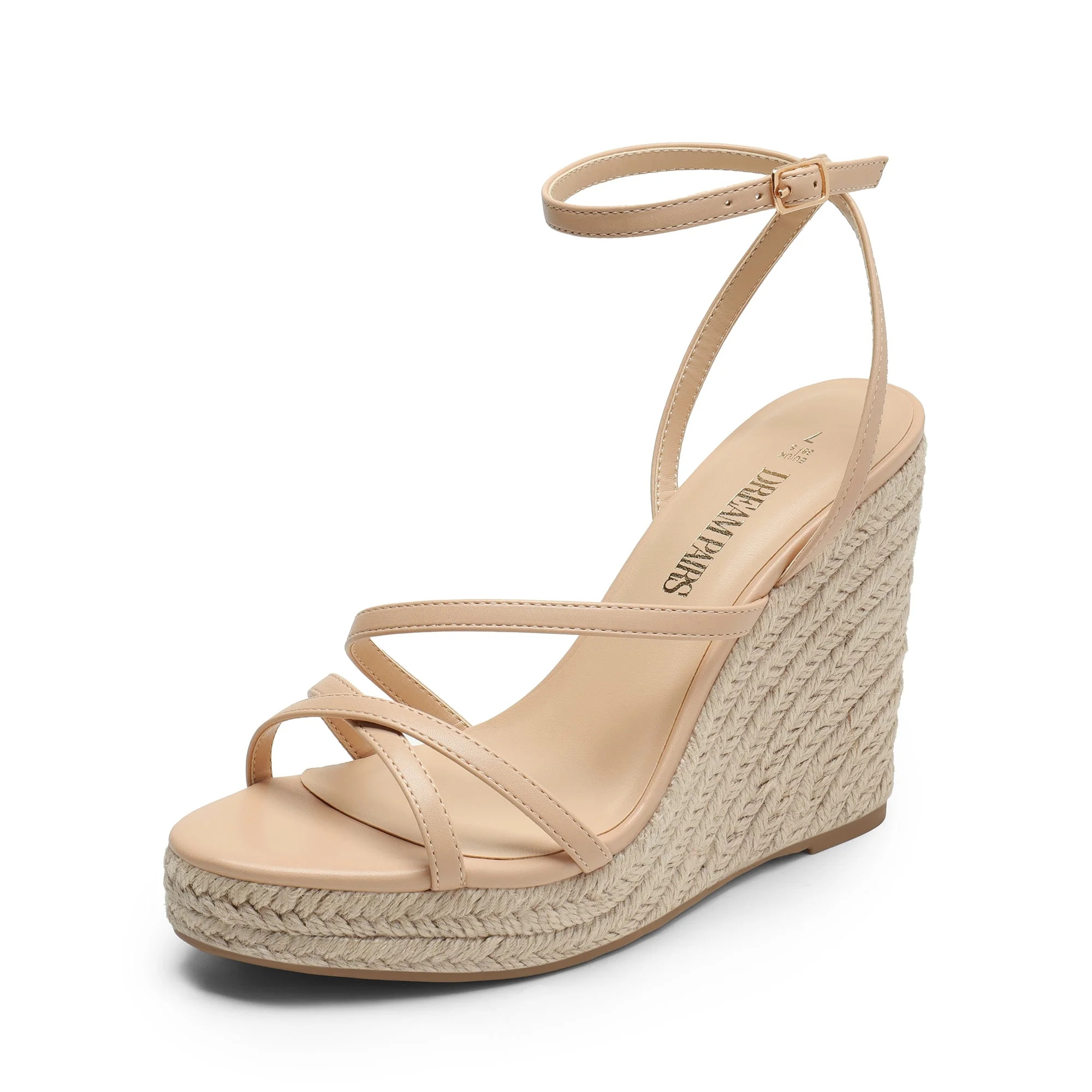 DREAM PAIRS Strappy Espadrille Platform Wedge Sandals for Women Dressy Summer, Comfortable Open T... | Walmart (US)