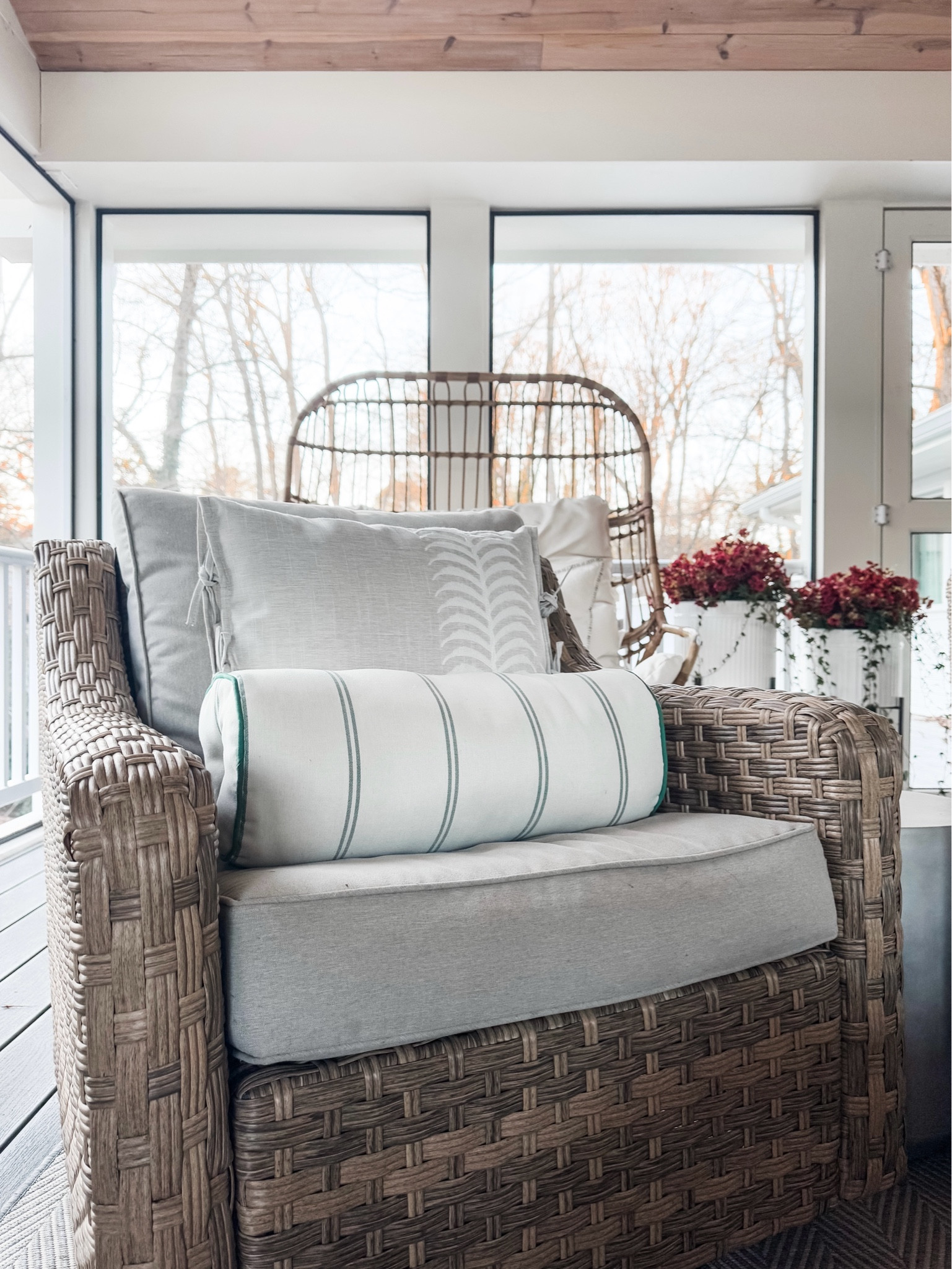 New patio pillows! 

#studiomcgee #patioliving #outdoorfurniture #outdoorswivelchair #betterhomesandgarden #outdoorpillows 

#LTKStyleTip #LTKHome #LTKFindsUnder50