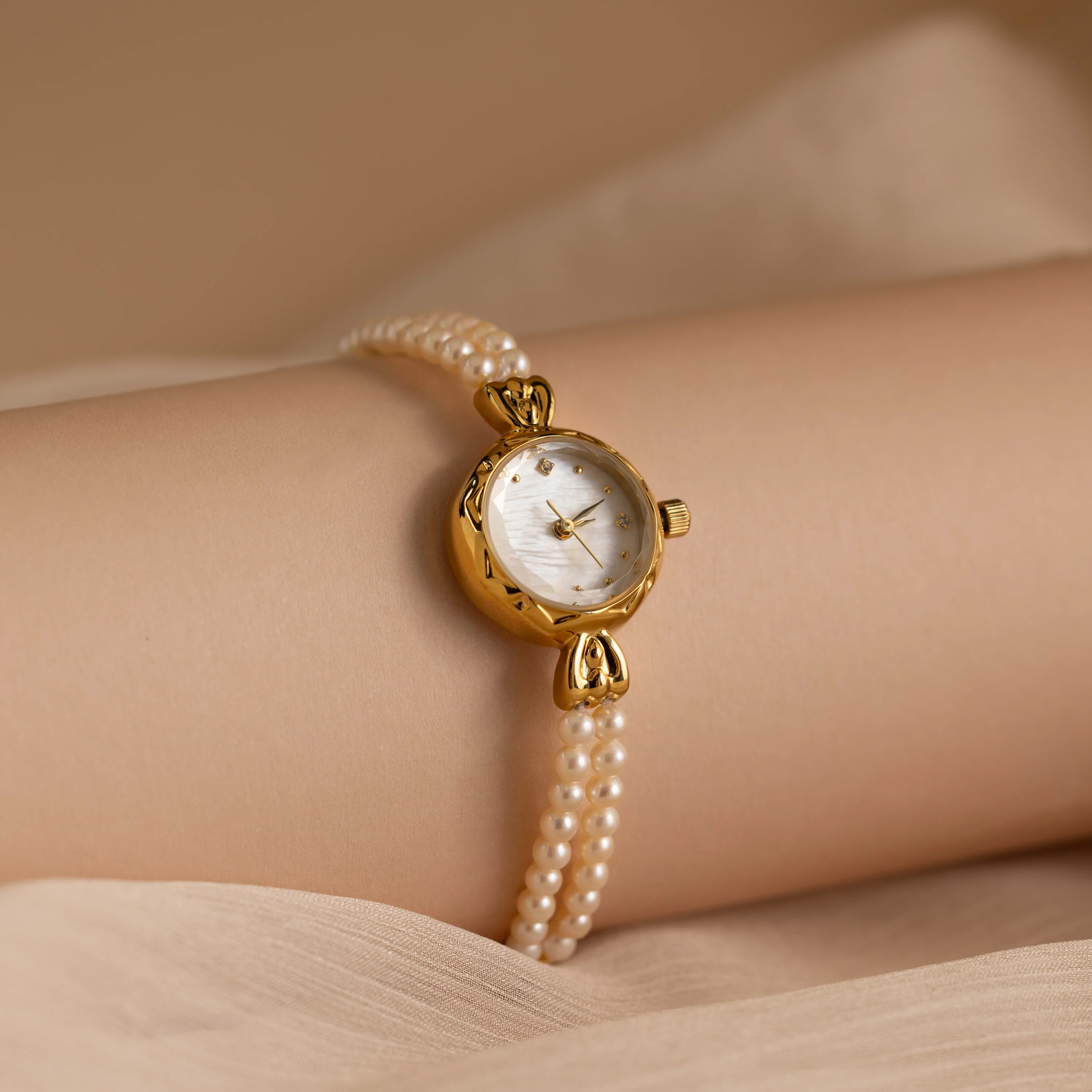 Beaded Pearl Timepiece | Caitlyn Minimalist
