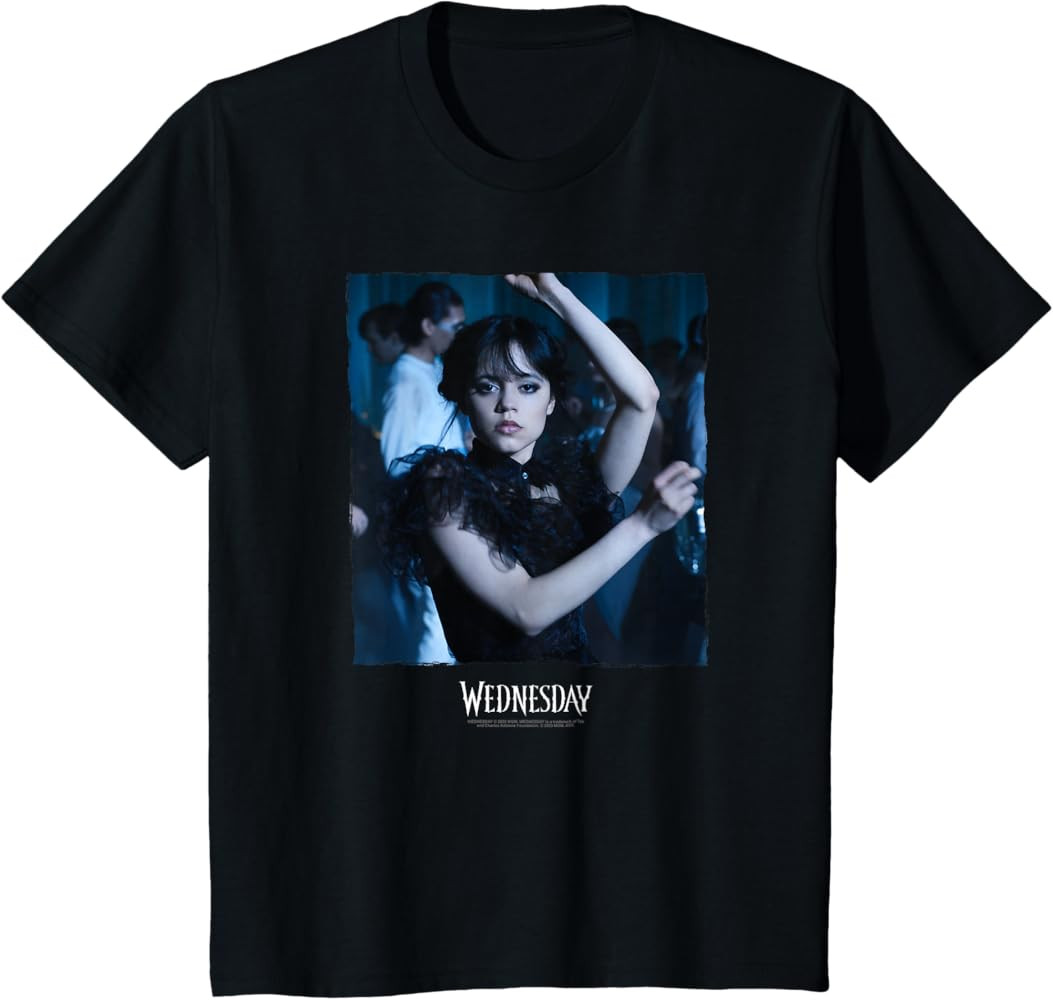 Wednesday Dark Dancing Queen Wednesday Photoreal & Logo T-Shirt | Amazon (US)