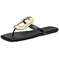 Coutgo Womens Flat Sandals Comfortable Flip Flops Slide Sandals Summer Beach Shoes with Metal Dec... | Amazon (US)