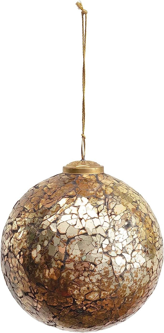 Creative Co-Op 5" Round Mosaic Ball, Gold Finish Glass Ornaments, Multi | Amazon (US)