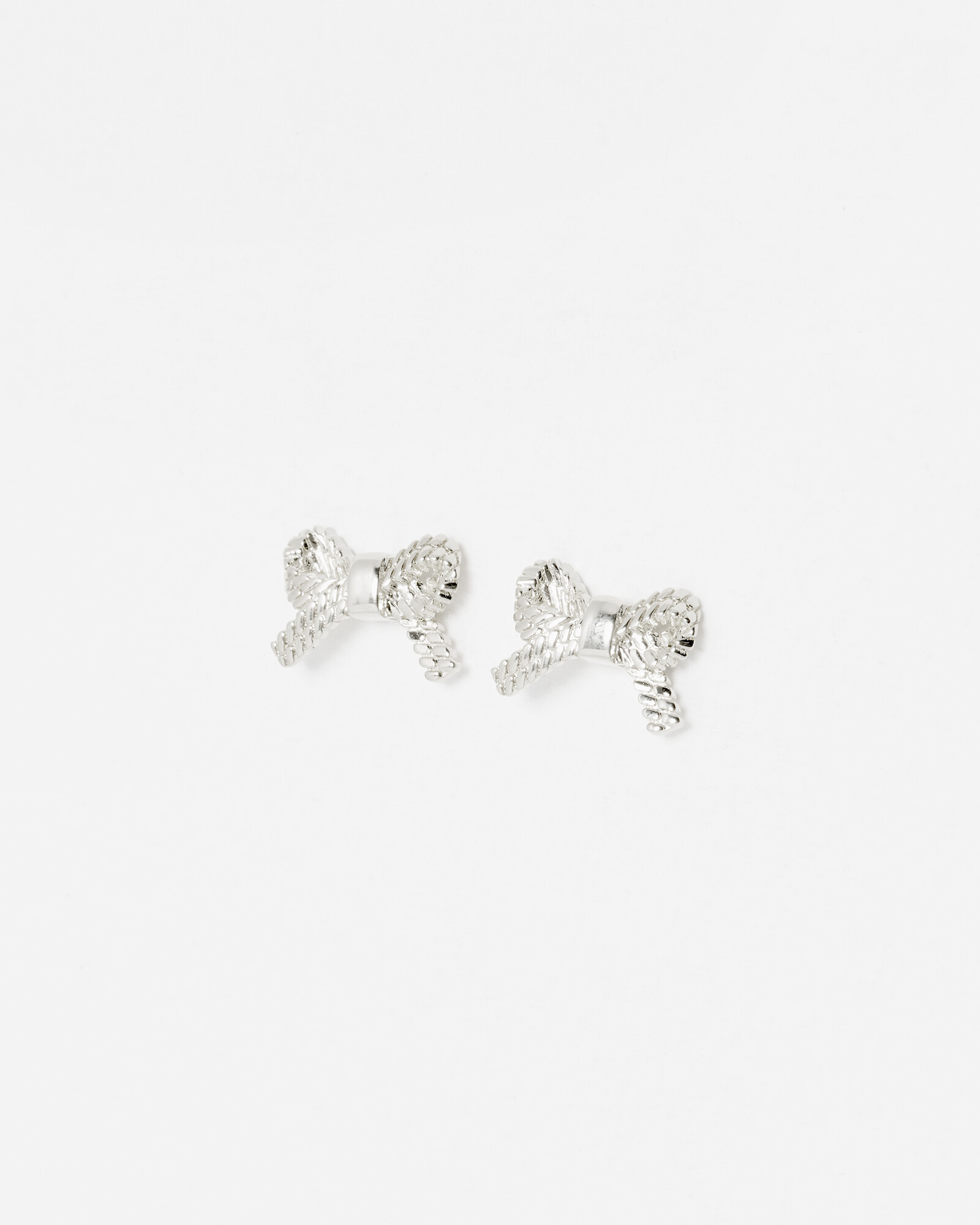 Bria Rope Texture Sterling Silver Bow Earrings | Oliver Bonas (Global)