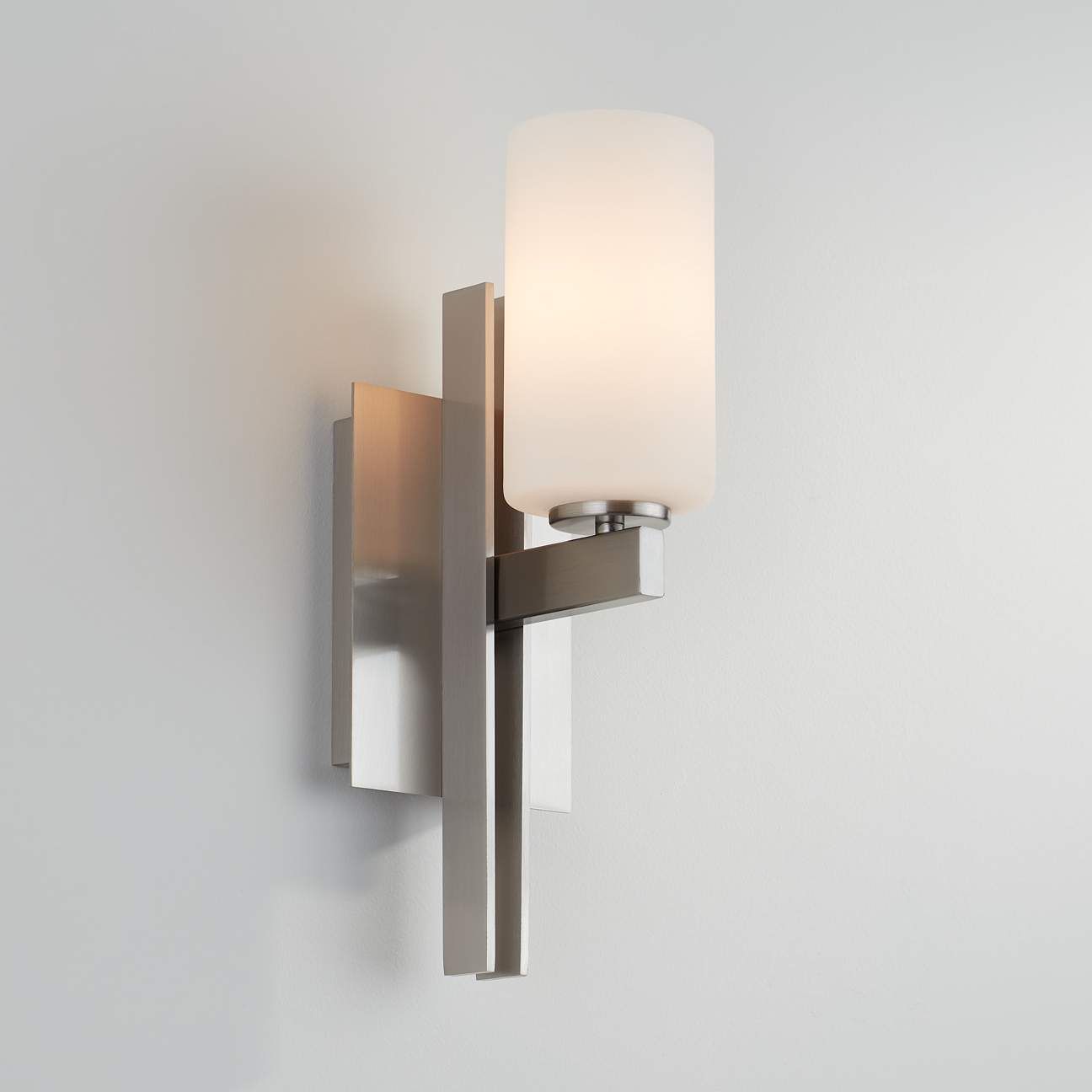 Possini Euro Ludlow 14" High Brushed Nickel Wall Sconce | Lamps Plus