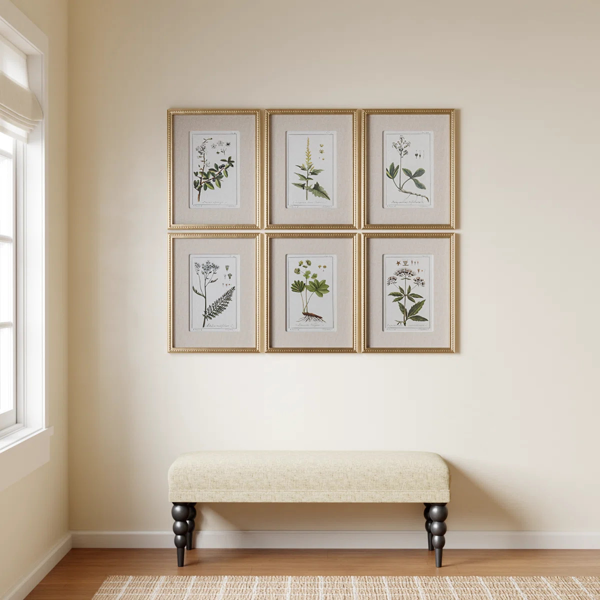 "Green Floral Botanical Study" - 6 Piece Art Set | Birch Lane