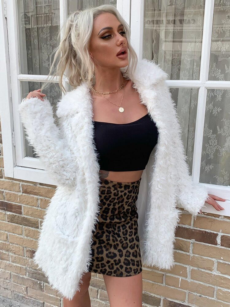 Eilly Bazar Solid Teddy Coat | SHEIN