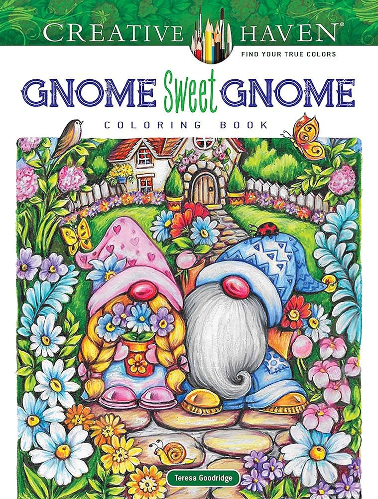 Creative Haven Gnome Sweet Gnome Coloring Book (Adult Coloring Books: Fantasy) | Amazon (US)